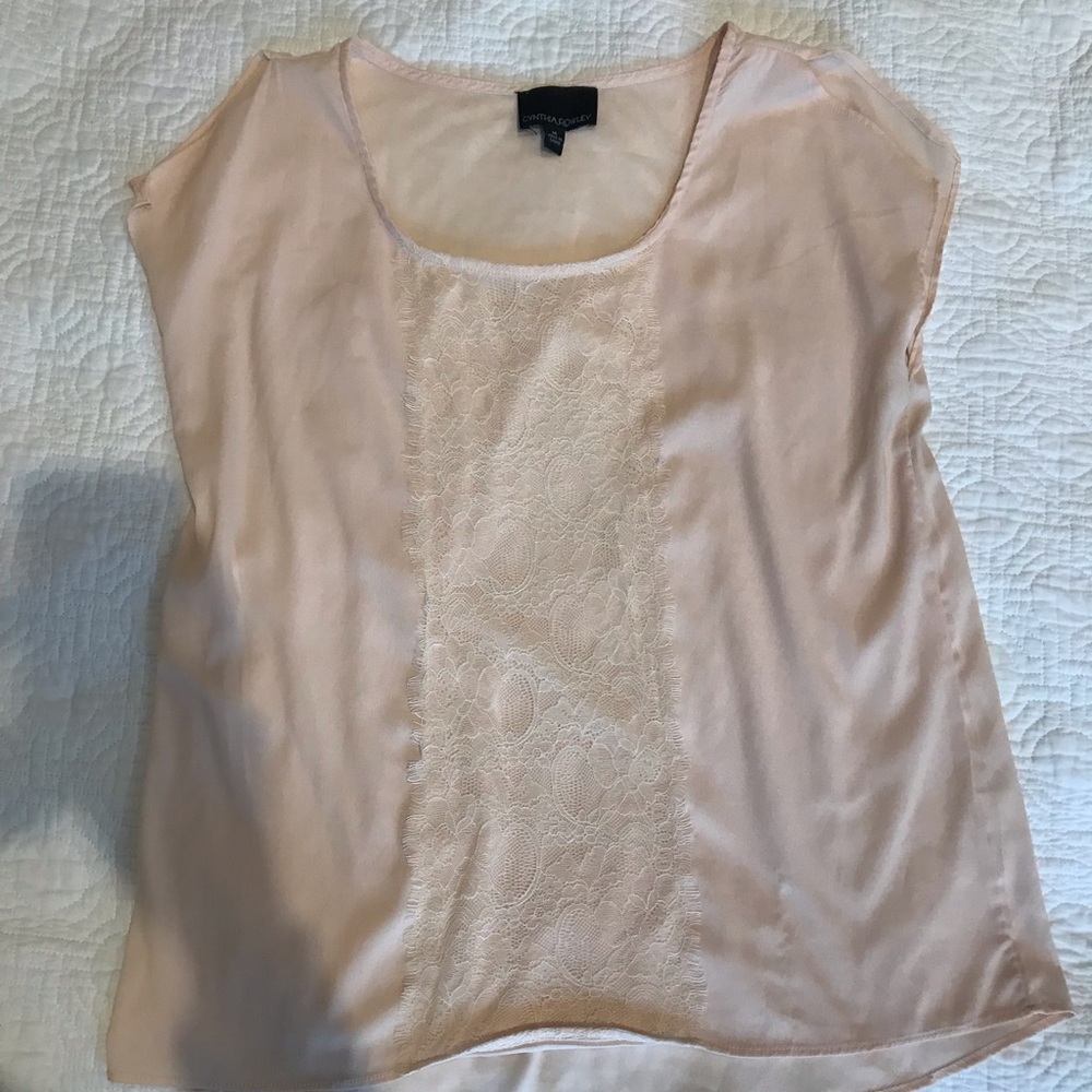 Pale pink Cynthia Rowley top Sz M